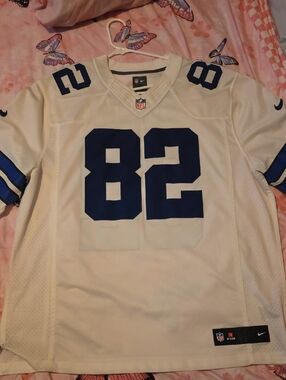 Nike White and Navy Football Jersey #82